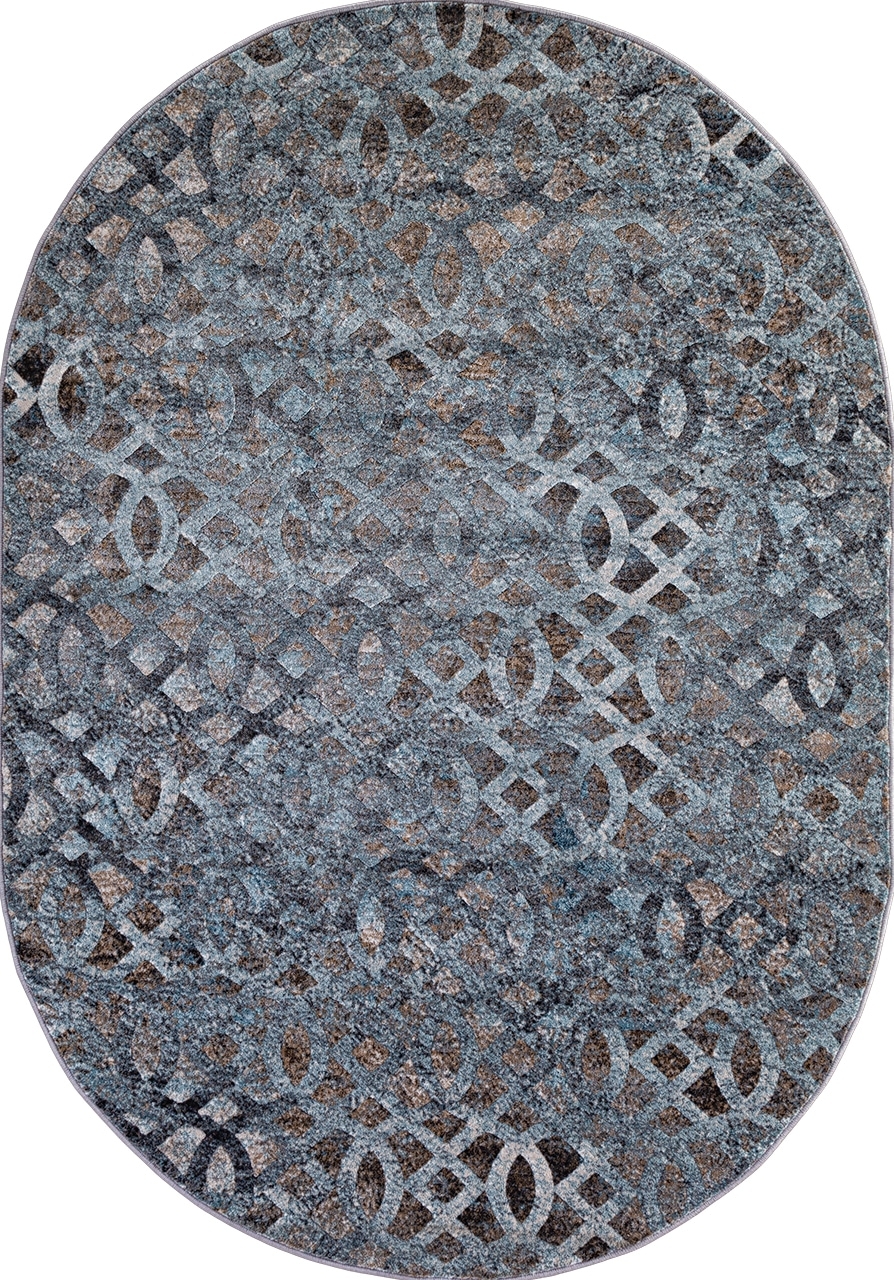 Ковер D563 - BEIGE-BLUE - Овал - коллекция MATRIX - фото 2