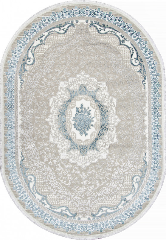 Ковер Q010A - BLUE FDY / CREAM SHRINK - Овал