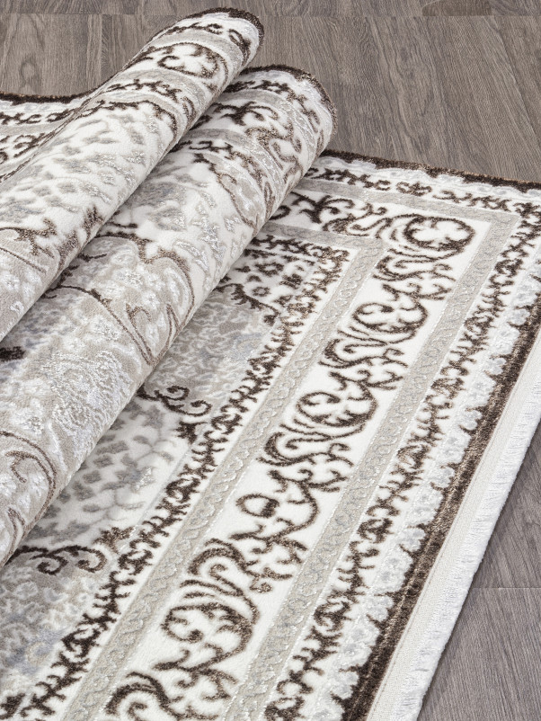 Ковер Q011A - BROWN FDY/CREAM SHRINK - Прямоугольник