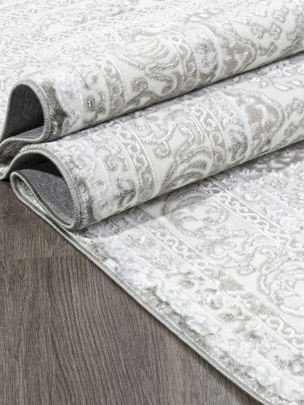 Ковер Q011A - GREY FDY / CREAM SHRINK - Прямоугольник