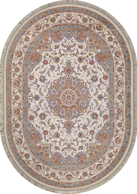 Ковер D158 - CREAM-BLUE - Овал