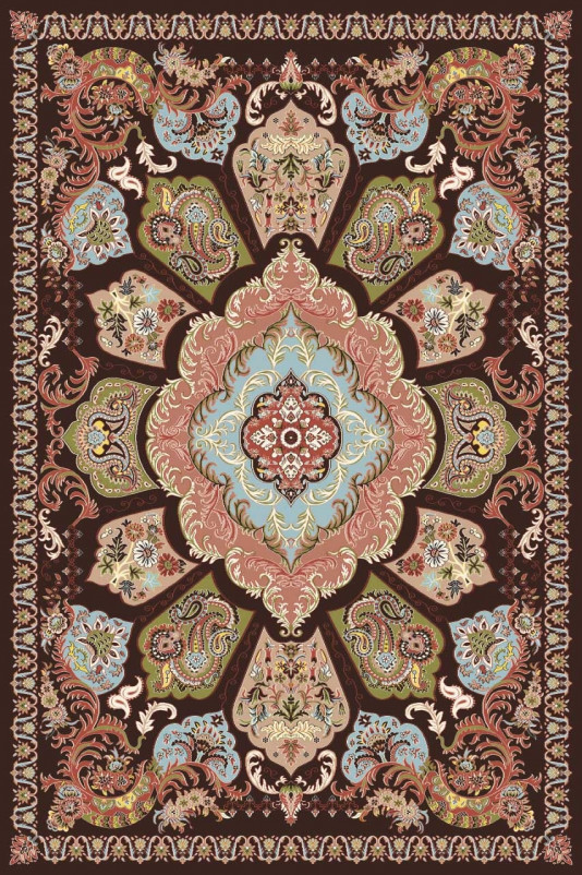Ковер D428 - BROWN-PINK - Прямоугольник