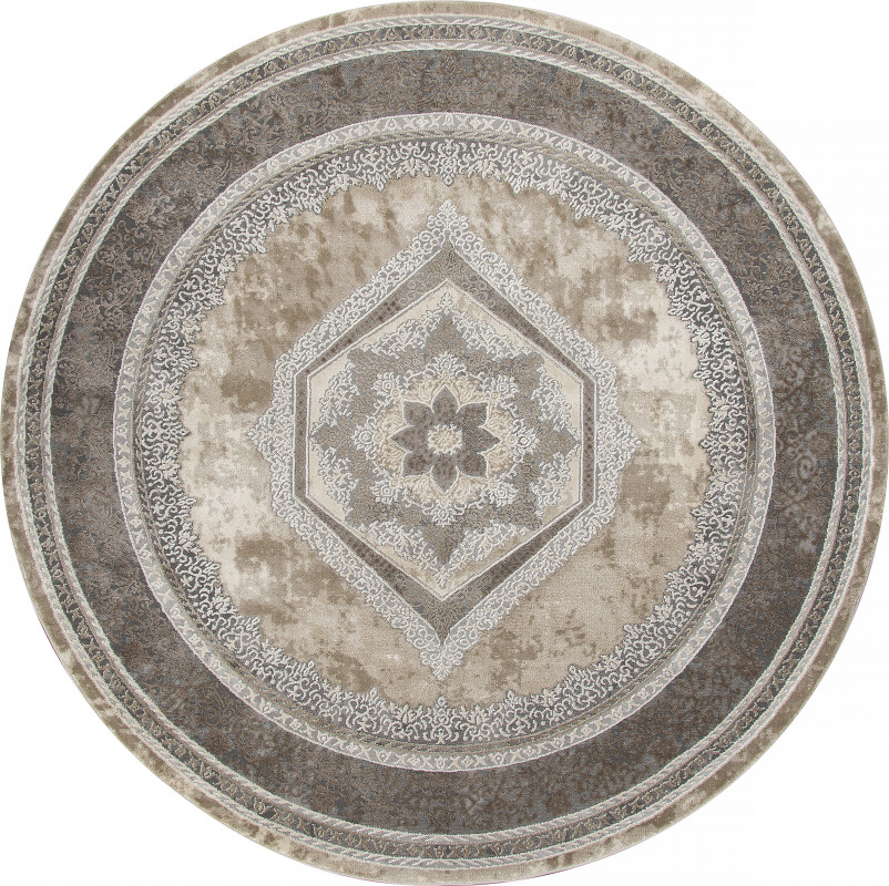 Ковер 04037C - GREY / BROWN - Круг