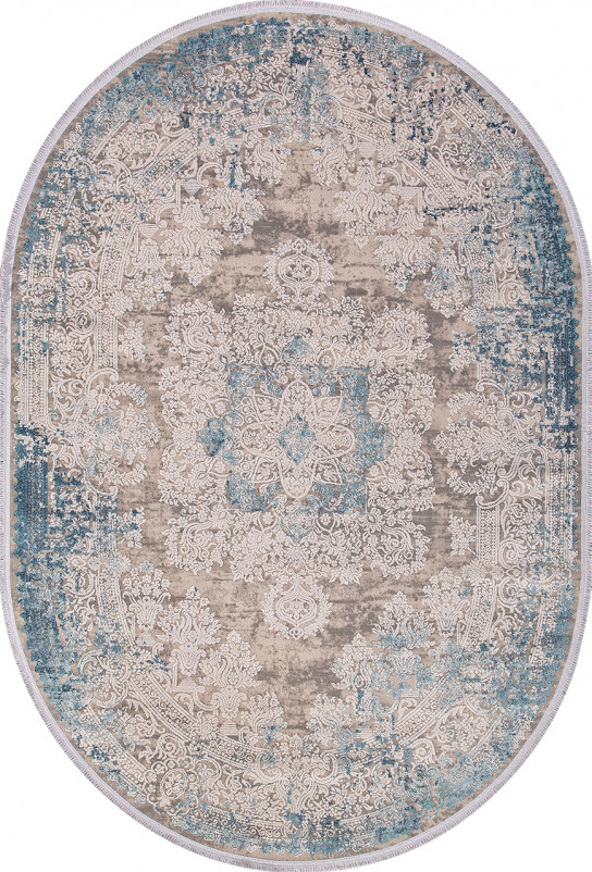 Ковер 9304 - BEIGE / BLUE - Овал