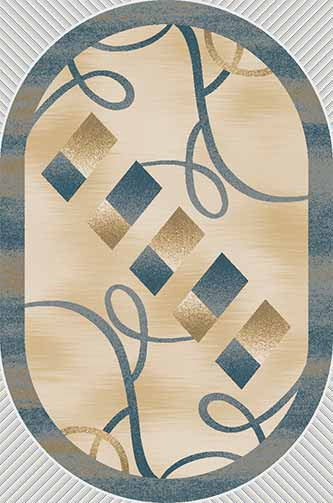 Ковер d054 - BEIGE-BLUE - Овал