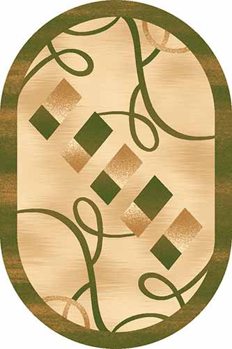 Ковер d054 - BEIGE-GREEN - Овал