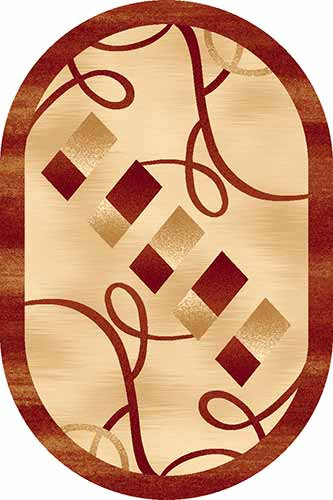 Ковер d054 - BEIGE-RED - Овал