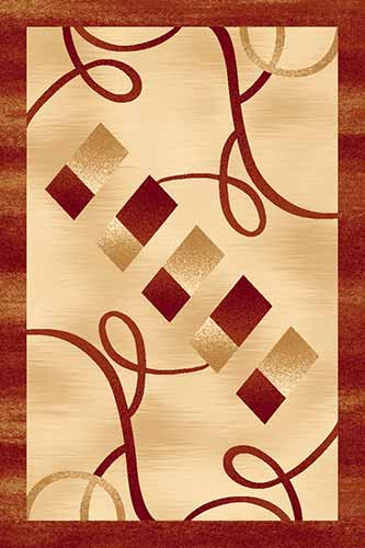 Ковер d054 - BEIGE-RED - Прямоугольник