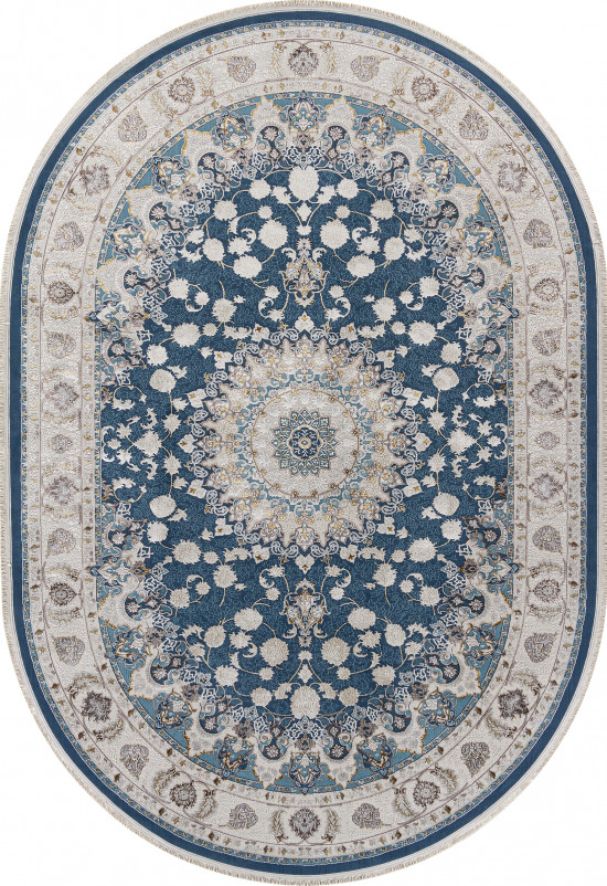 Ковер A050B - D.BLUE / CREAM - Овал