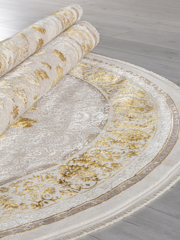 Ковер A123B - CREAM / GOLD FDY - Овал
