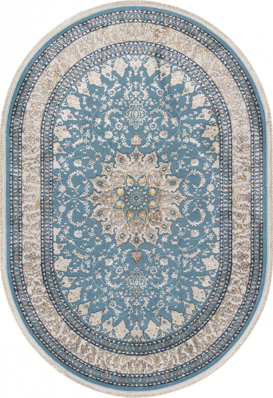 Ковер M108A - BLUE / CREAM - Овал
