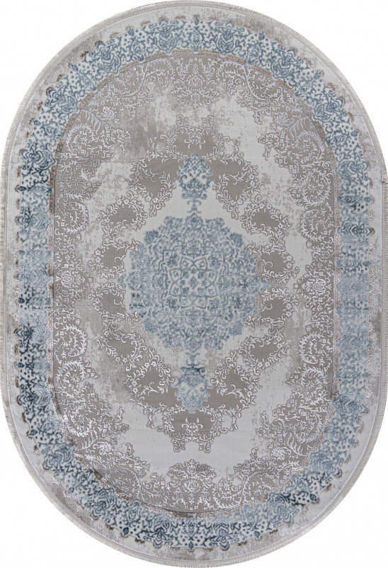 Ковер L270A - CREAM SHRINK / BLUE FDY - Овал