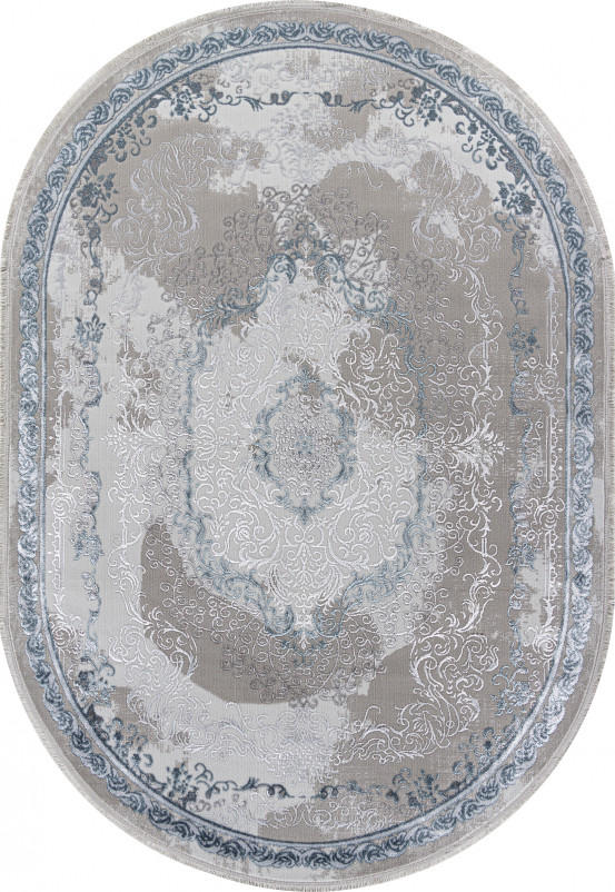 Ковер L278A - CREAM SHRINK / BLUE FDY - Овал