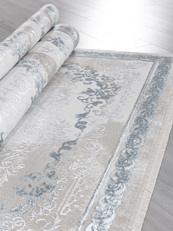 Ковер L278A - CREAM SHRINK / BLUE FDY - Прямоугольник