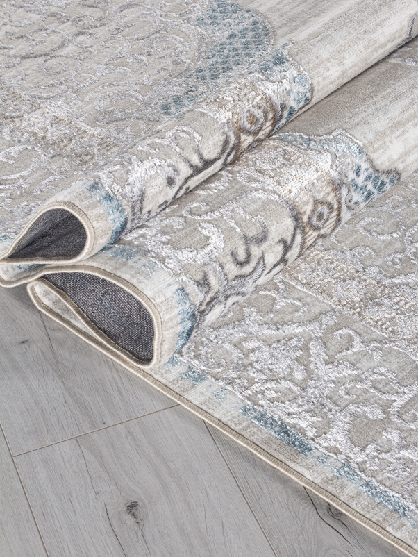 Ковер L279A - CREAM SHRINK / BLUE FDY - Прямоугольник
