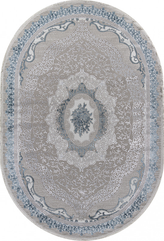 Ковер Q010A - CREAM SHRINK / BLUE FDY - Овал