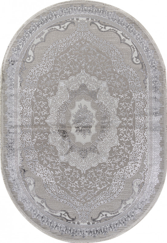 Ковер Q010A - CREAM SHRINK / GREY FDY - Овал