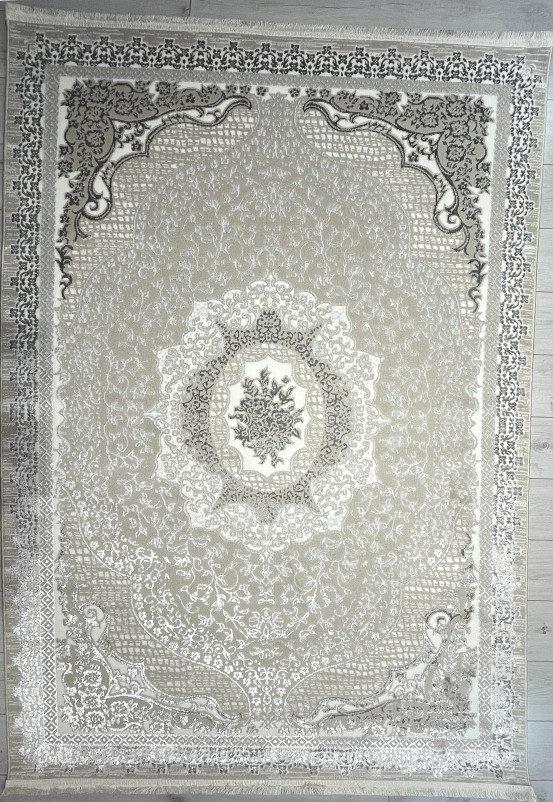 Ковер Q010A - CREAM SHRINK / GREY FDY - Прямоугольник