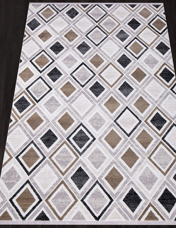 Ковер 04160A - WHITE / L.BEIGE - Прямоугольник