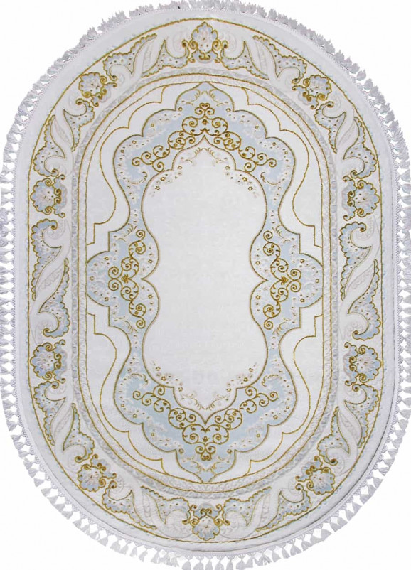 Ковер 08075A - BLUE / GOLD - Овал