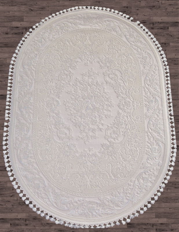 Ковер 8006 - WHITE / WHITE - Овал