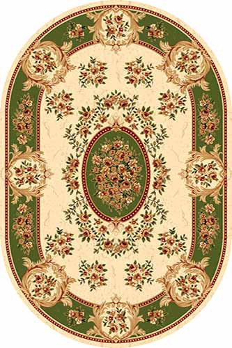 Ковер 5394 - CREAM-GREEN - Овал
