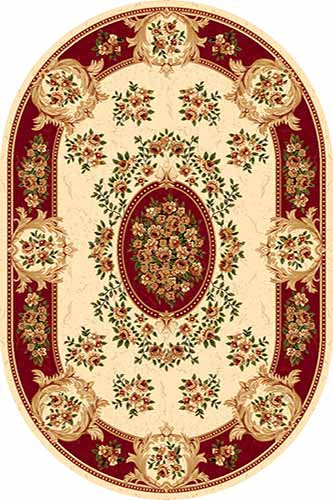 Ковер 5394 - CREAM-RED - Овал