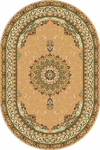 Ковер d027 - BEIGE-GREEN - Овал