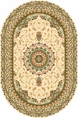 Ковер d027 - CREAM-GREEN - Овал