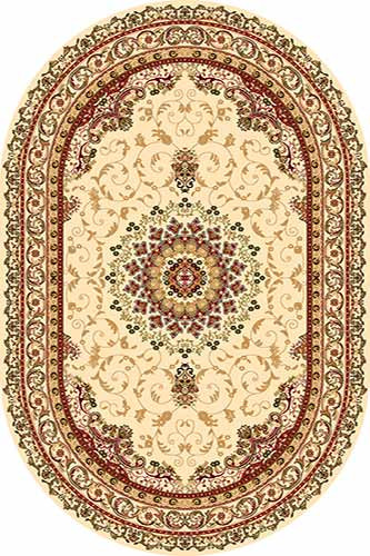Ковер d027 - CREAM-RED - Овал