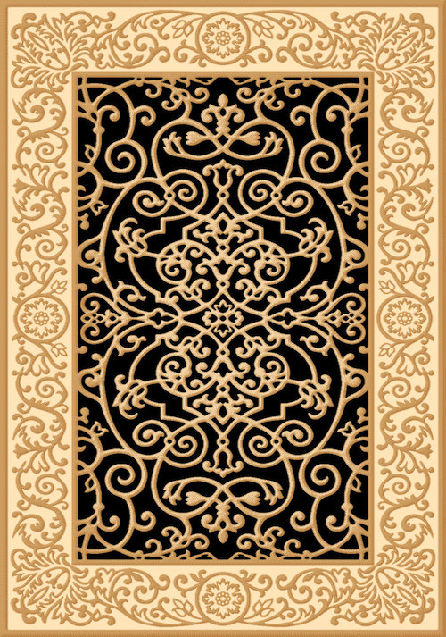Ковер D469 - BLACK-BEIGE 2 - Прямоугольник