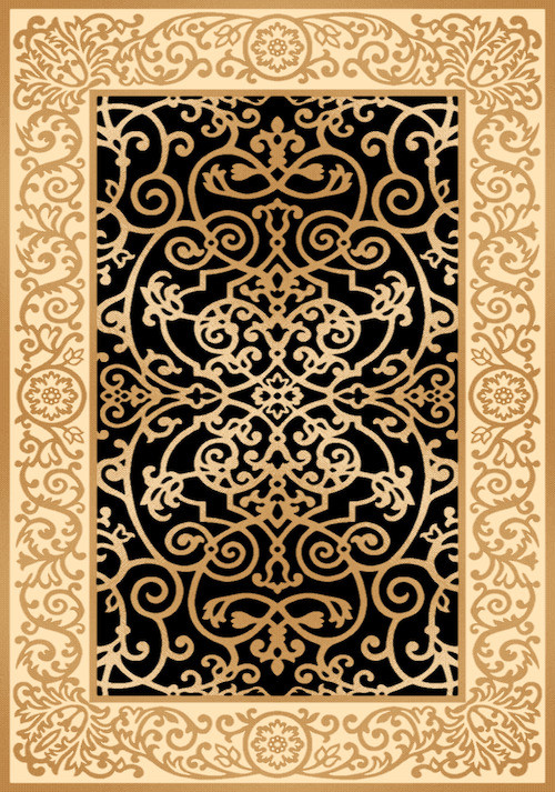 Ковер D469 - BLACK-BEIGE 3 - Прямоугольник