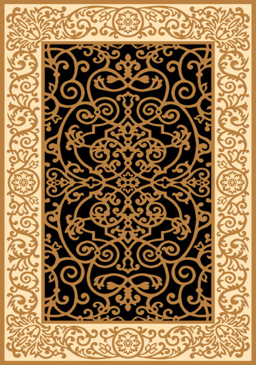 Ковер D469 - BLACK-BEIGE 8 - Прямоугольник