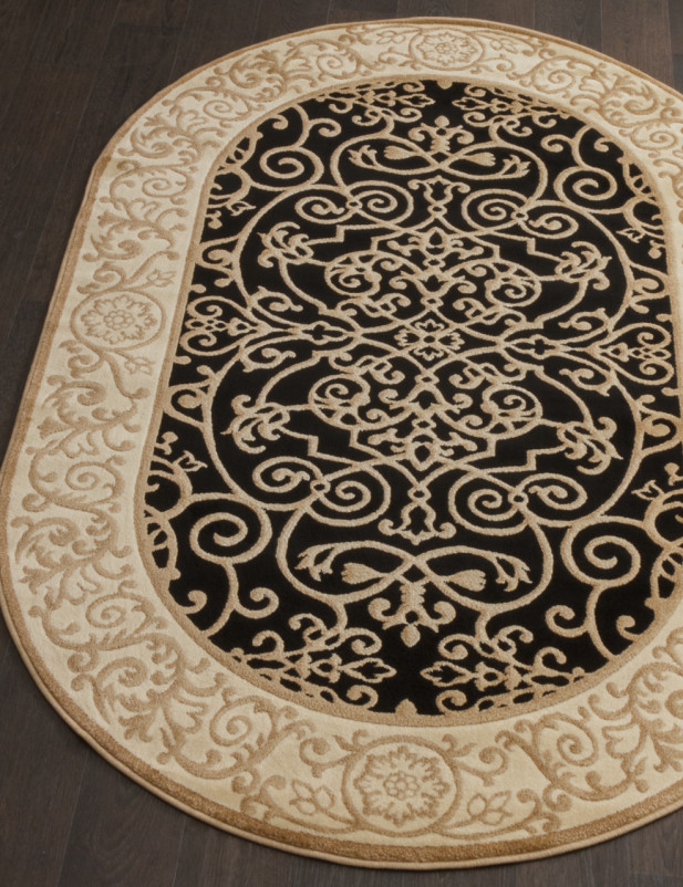 Ковер D469 - BLACK-BEIGE - Овал