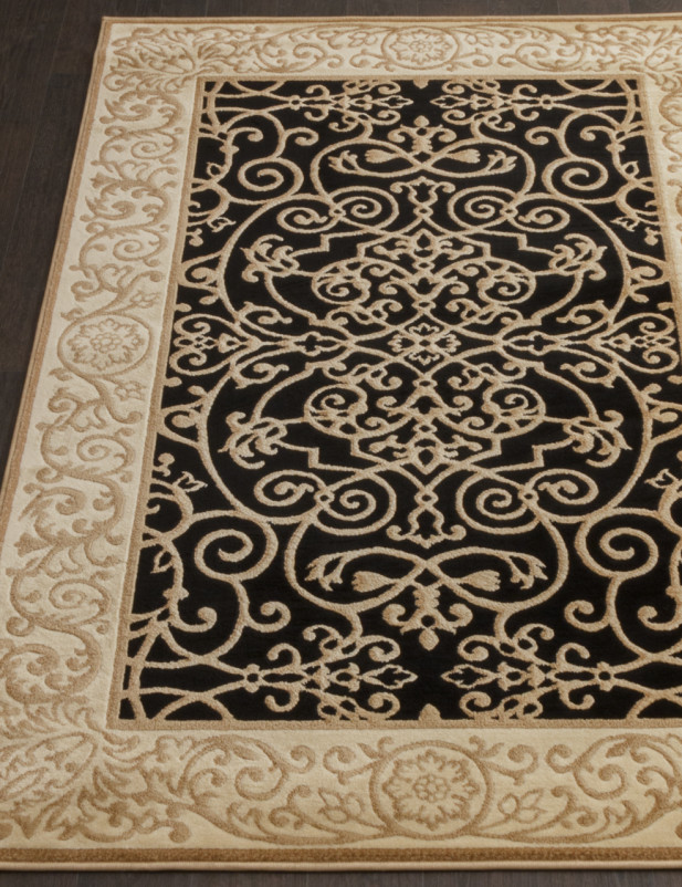 Ковер D469 - BLACK-BEIGE - Прямоугольник