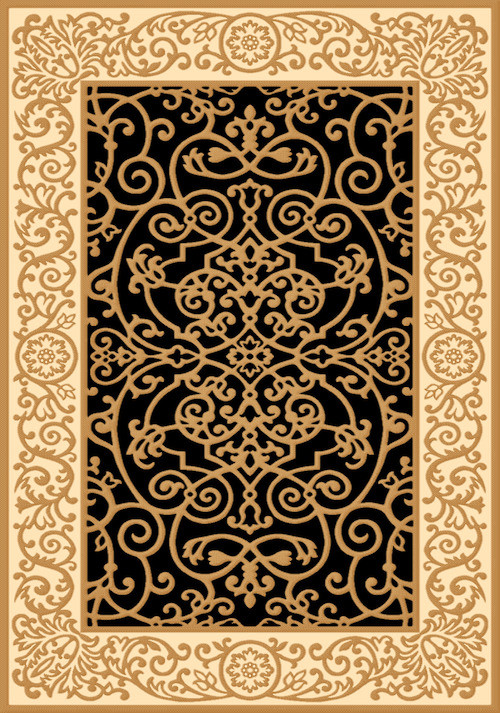Ковер D469 - BLACK-YELLOW 2 - Прямоугольник