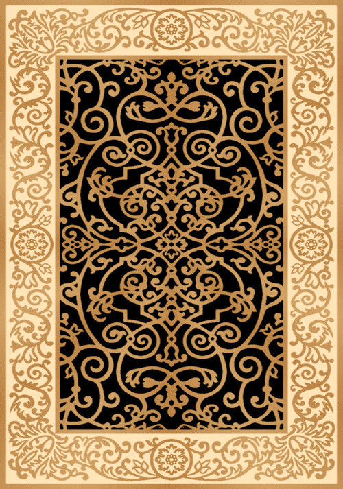 Ковер D469 - BLACK-YELLOW - Прямоугольник