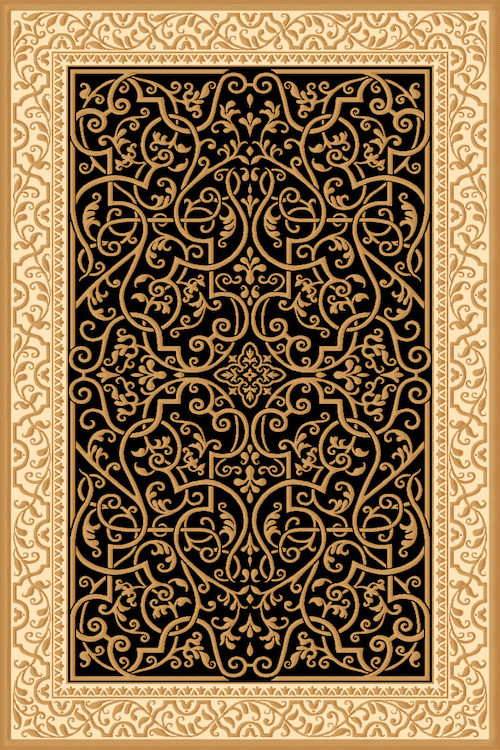 Ковер D714 - BLACK-YELLOW 2 - Прямоугольник
