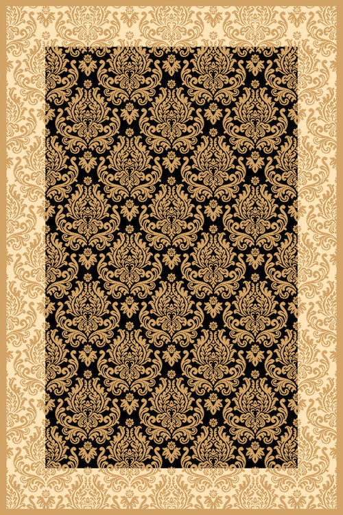 Ковер D716 - BLACK-BEIGE 2 - Прямоугольник