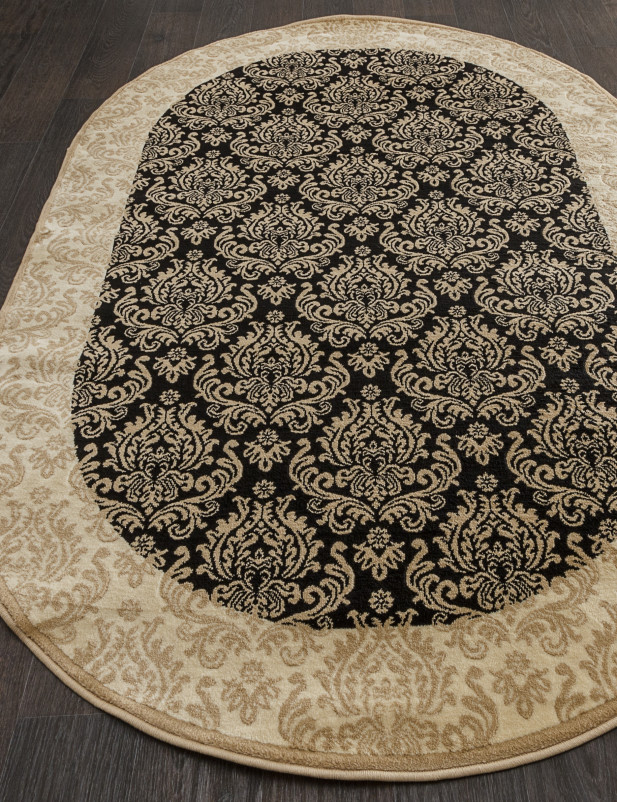 Ковер D716 - BLACK-BEIGE - Овал