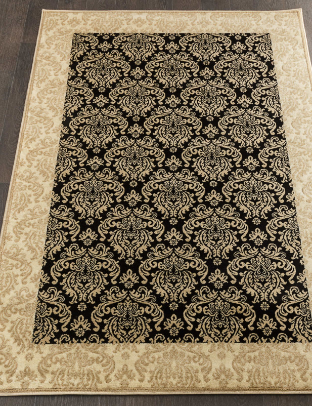 Ковер D716 - BLACK-BEIGE - Прямоугольник