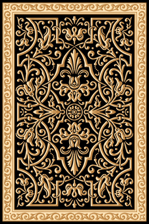 Ковер D718 - BLACK-BEIGE 2 - Прямоугольник