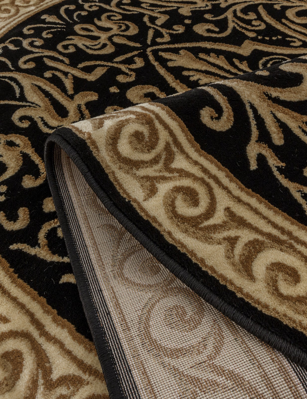 Ковер D718 - BLACK-BEIGE - Овал