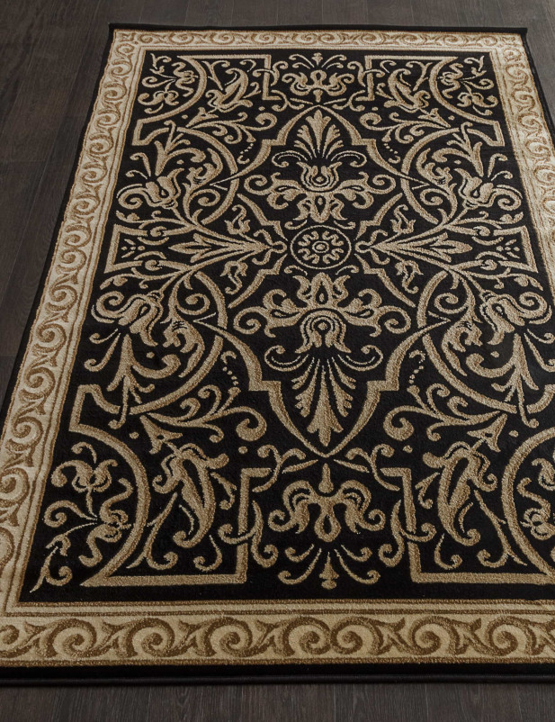 Ковер D718 - BLACK-BEIGE - Прямоугольник