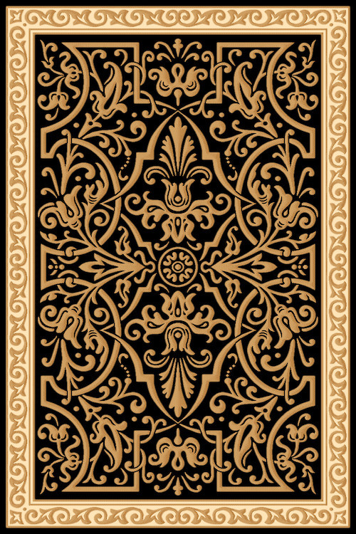 Ковер D718 - BLACK-YELLOW - Прямоугольник