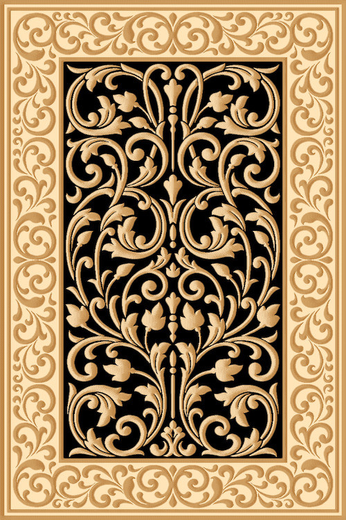 Ковер D719 - BLACK-BEIGE - Прямоугольник