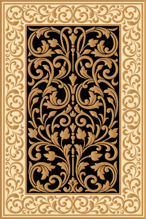 Ковер D719 - BLACK-YELLOW - Прямоугольник