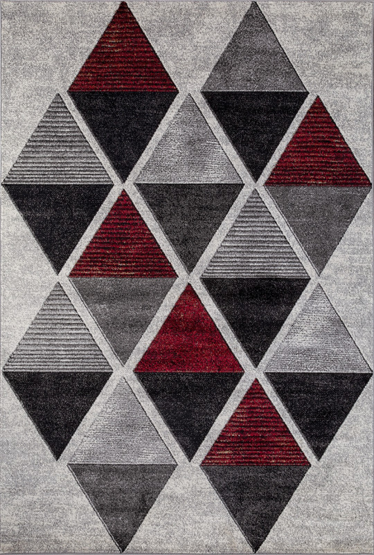 Ковер D810 - GRAY-RED - Прямоугольник
