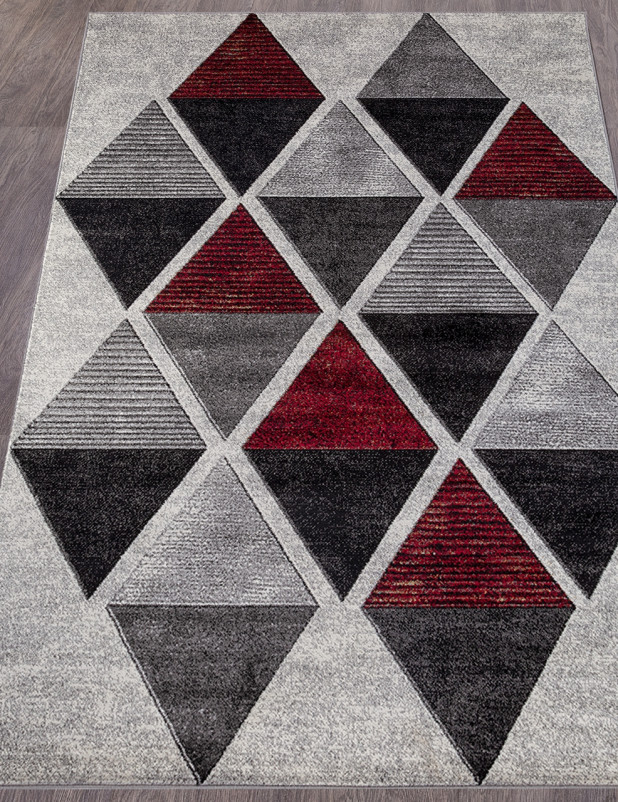 Ковер D810 - GRAY-RED - Прямоугольник