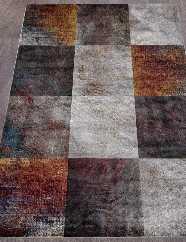 Ковер D818 - GRAY-RED - Прямоугольник
